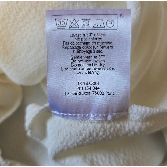 Sezane Jenny Ruffle 3/4 Sleeve Blouse - Picture 9 of 12